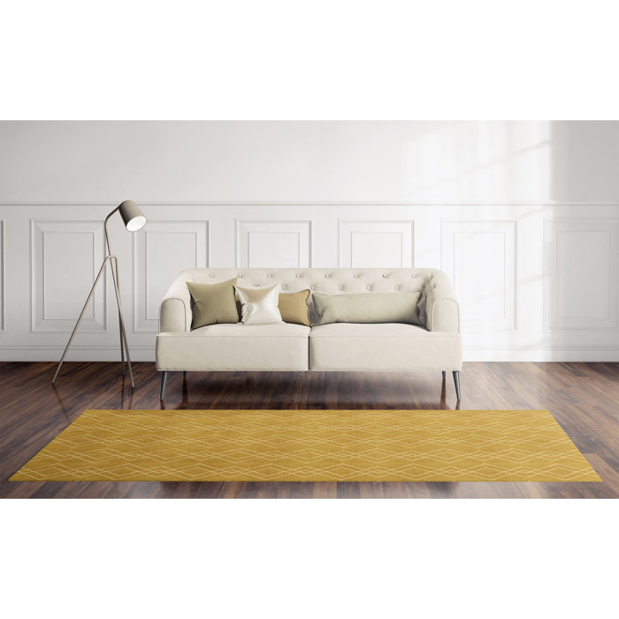 Foundry Select Lori Performance Gold/White Rug Wayfair
